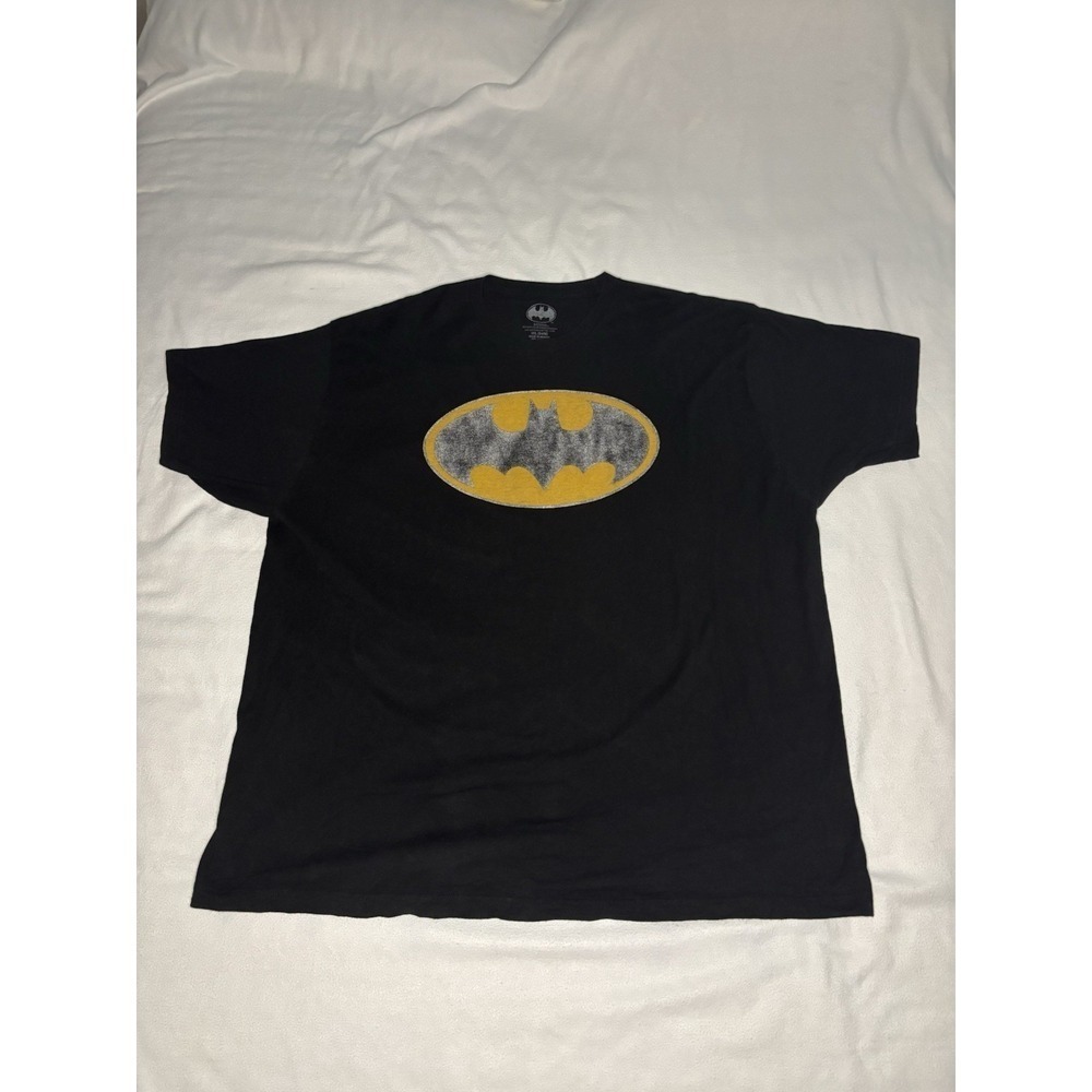 Batman Graphic T-Shirt Mens 3XL Black Excellent‎ DC Comics Bat Signal Logo Tee